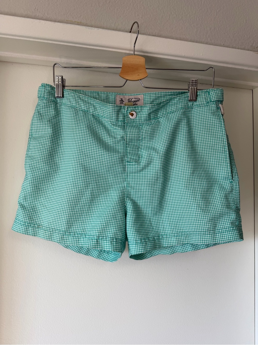 Original Penguin Green Gingham Shorts